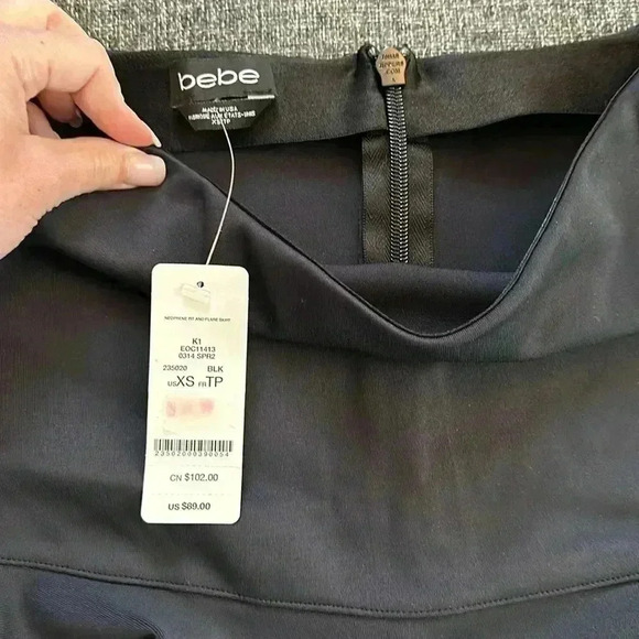 NWT size XS Bebe black buttery soft flowy skirt - Picture 2 of 4